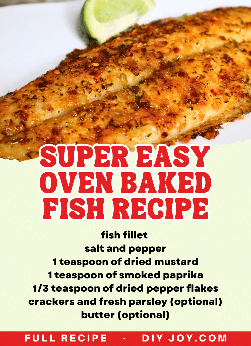 Super Easy Oven Baked Fish Recipe