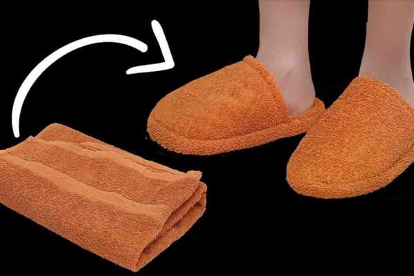 DIY Home Slippers Using Old Towels Tutorial