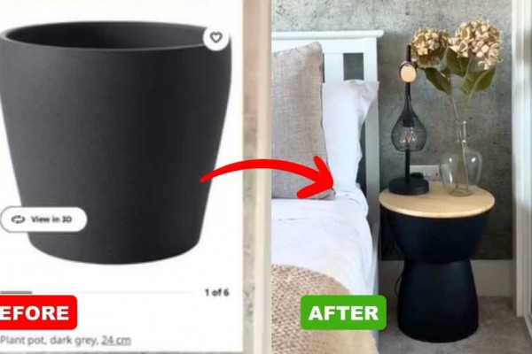 DIY Side Table Using Flower Pots