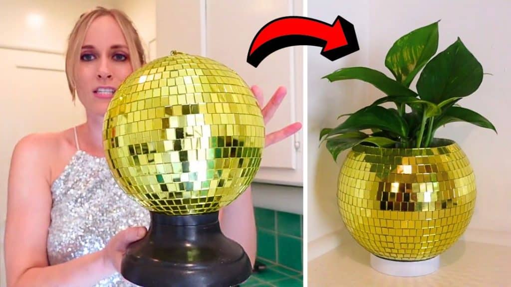 Easy DIY Dollar Tree Disco Ball Planter Tutorial
