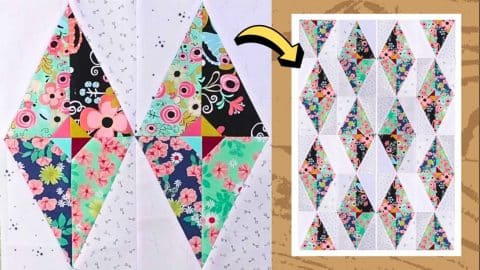 Easy Scrappy Diamonds Quilt Block Tutorial | DIY Joy Projects and Crafts Ideas