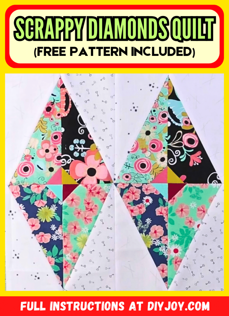 Easy Scrappy Diamonds Quilt Block Tutorial
