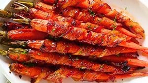 Easy Sriracha Maple Bacon-Wrapped Carrots Recipe