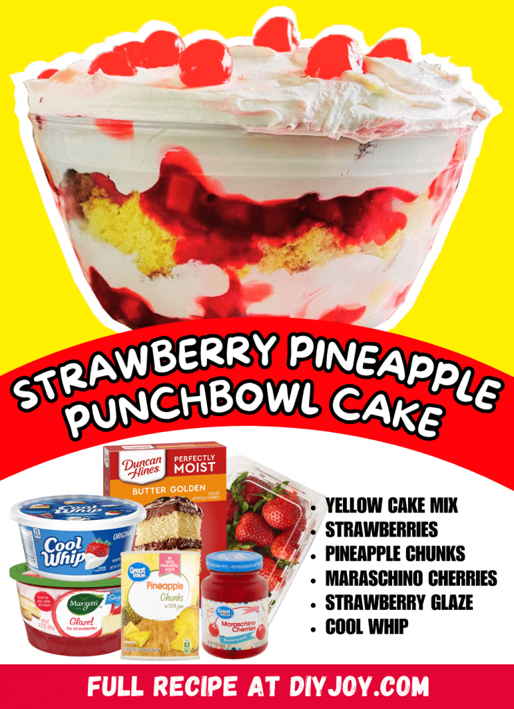 Easy Strawberry Pineapple Punch Bowl Cake Recipe
