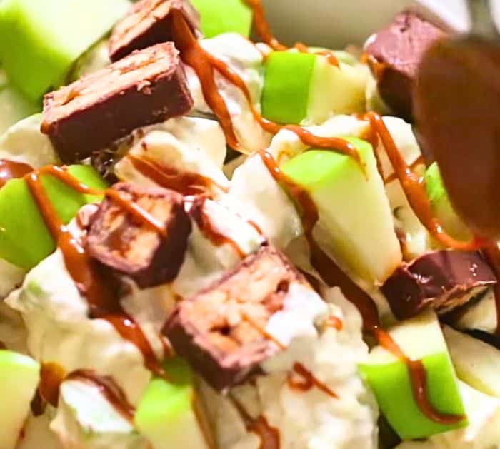 Easy to Make Apple Snickers Caramel Salad