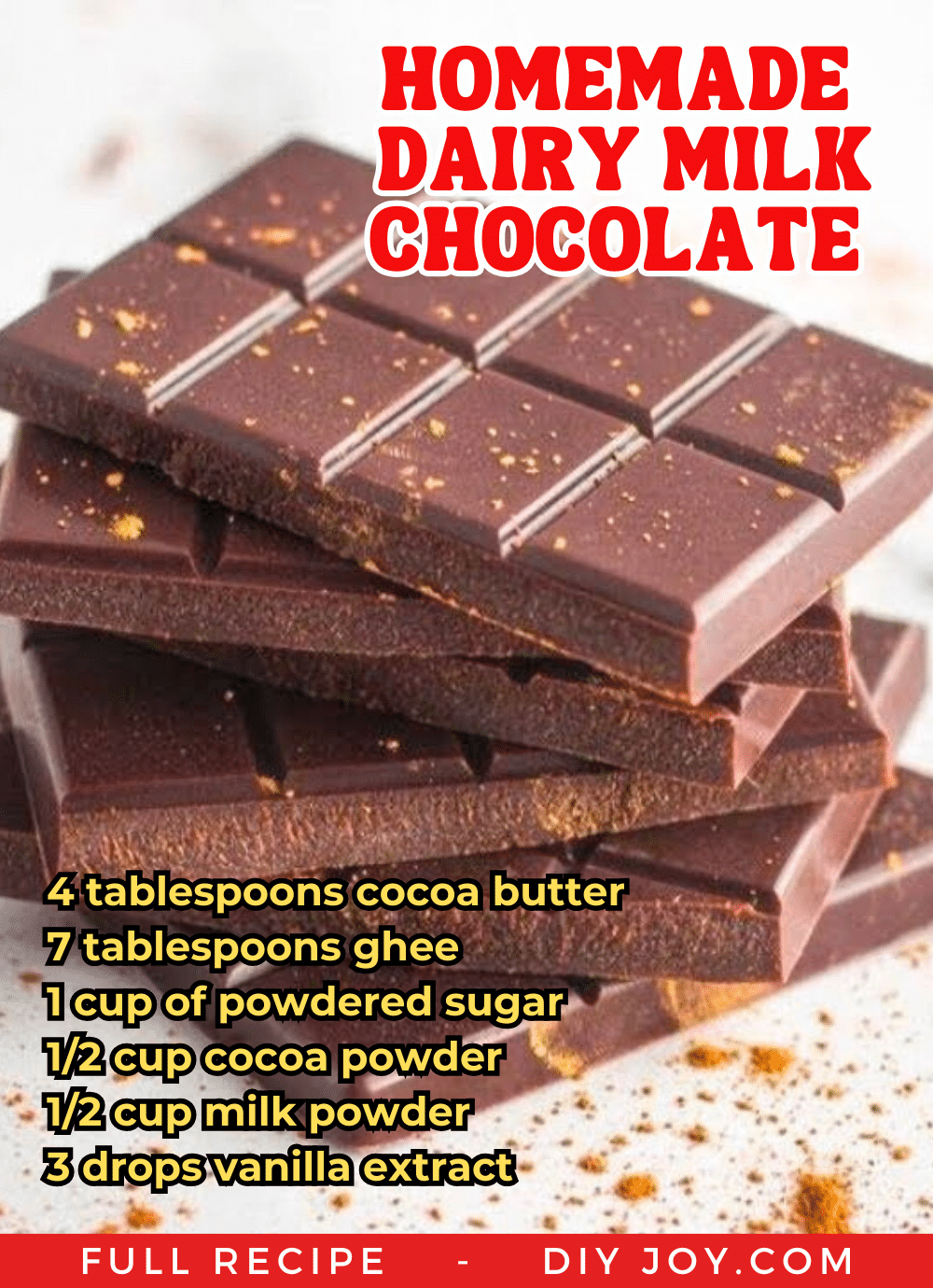 Homemade Dairy Milk Chocolate in 10 Minutes