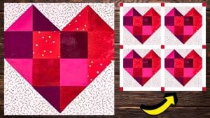 How to Make a Patchwork Heart Quilt Block