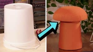 How to Upcycle a Plain Bucket Into a Mushroom Ottoman