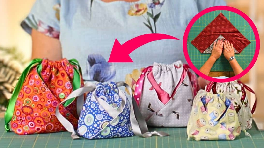 Origami Drawstring Pouch Bag Tutorial ~