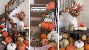 Step-by-Step Staircase Fall Decor Tutorial
