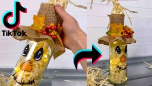 DIY Scarecrow Bottle Decor Tutorial