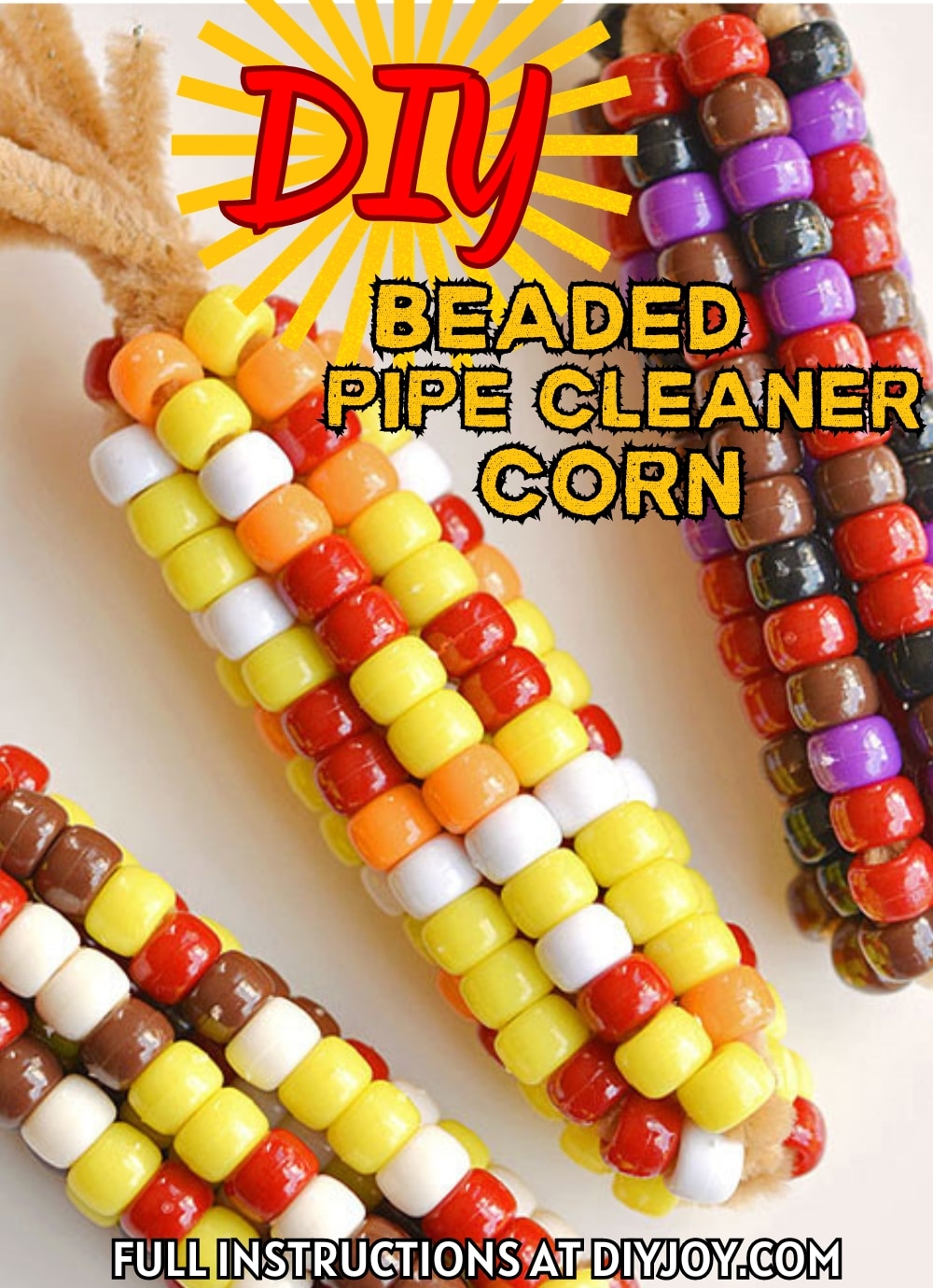 DIY Beaded Pipe Cleaner Corn Decor Tutorial