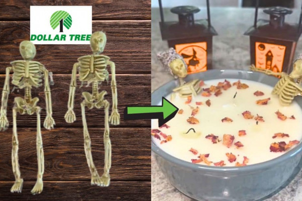 Dollar Tree Skeleton Bath Candle