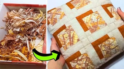 Easy Scrappy Quilted Pillowcase Using the Pizza Technique | DIY Joy Projects and Crafts Ideas