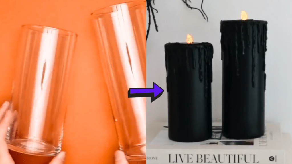 Last Minute Candle Halloween Decor On a Budget