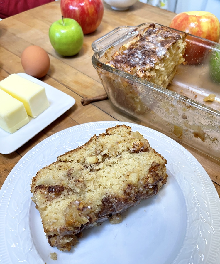 Slice and serve the apple fritter bread