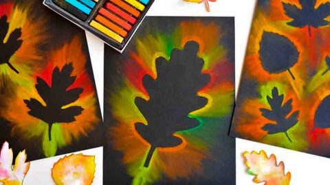 DIY Fall Leaf Chalk Art Tutorial | DIY Joy Projects and Crafts Ideas