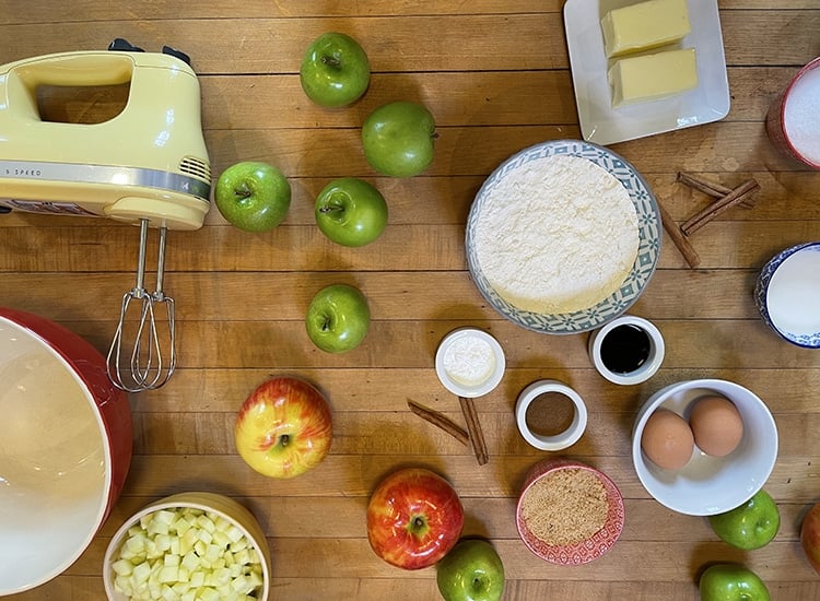 Ingredients for Making Homemade Farmhouse Apple Bread