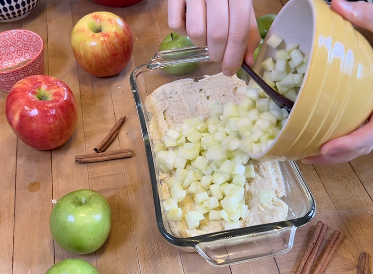 How to Make Farmhouse Apple Bread - Mixing the Ingredients