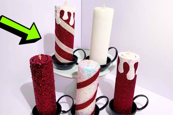 $1 Easy DIY Christmas Candle Décor Tutorial