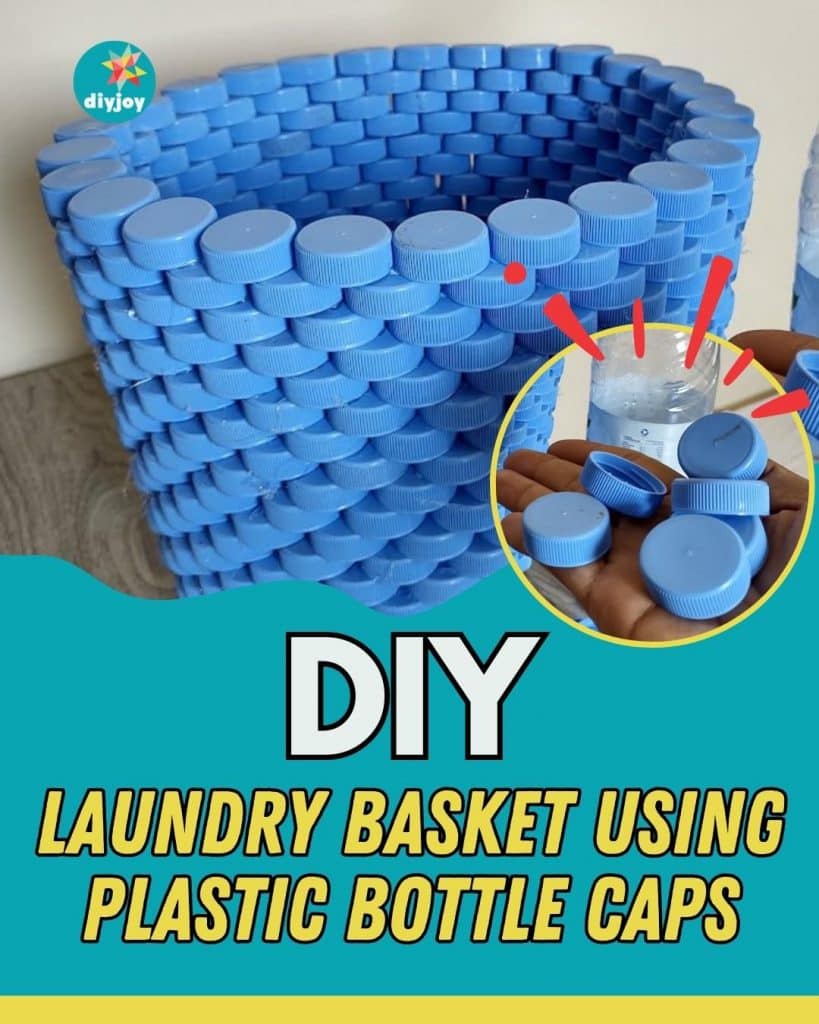 DIY Laundry Basket Using Plastic Bottle Caps