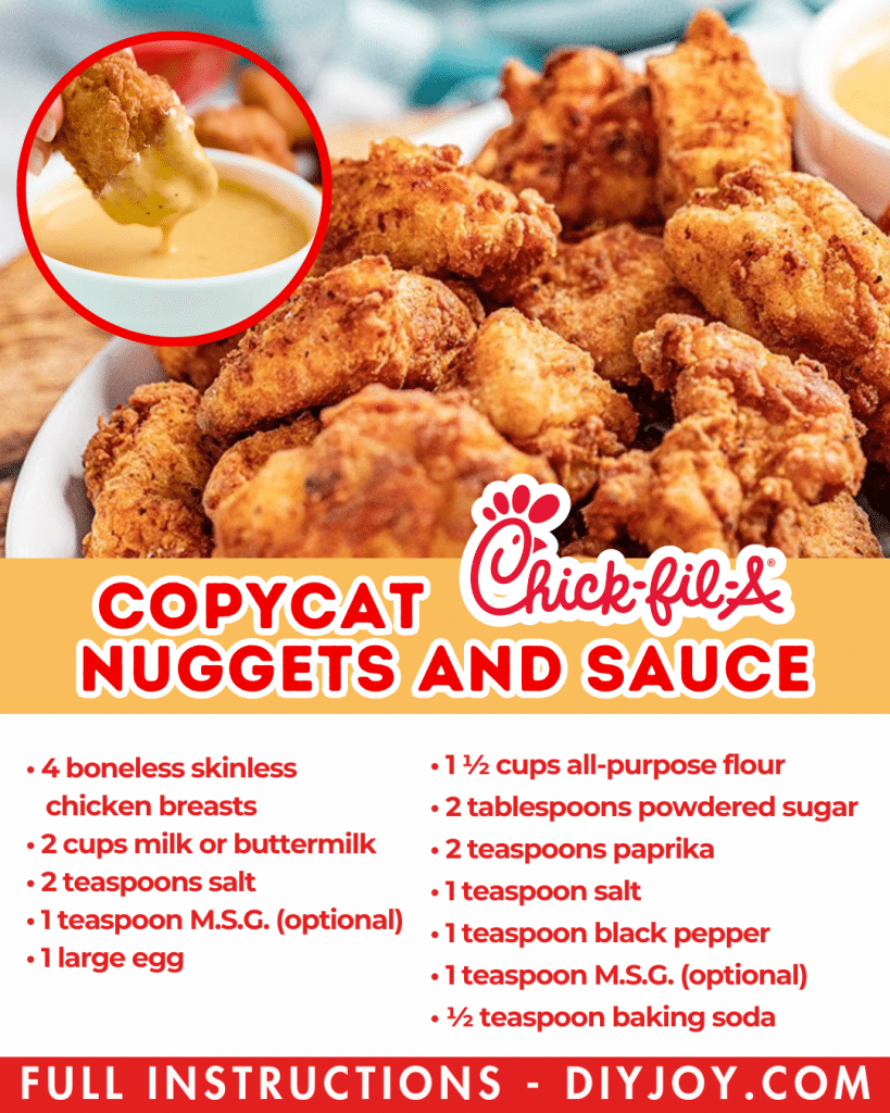 How to Make Chick-Fil-A Chicken Nuggets and Sauce At Home - Here's is Copycat Chick-Fil-A Chicken Recipe and Ingredients for a Homemade Copycat Version - Awesome Potluck Recipe Idea or Something Awesome to Take to A Party