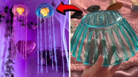 Easy DIY Jellyfish Lamps Using Dollar Tree Items | DIY Joy Projects and Crafts Ideas