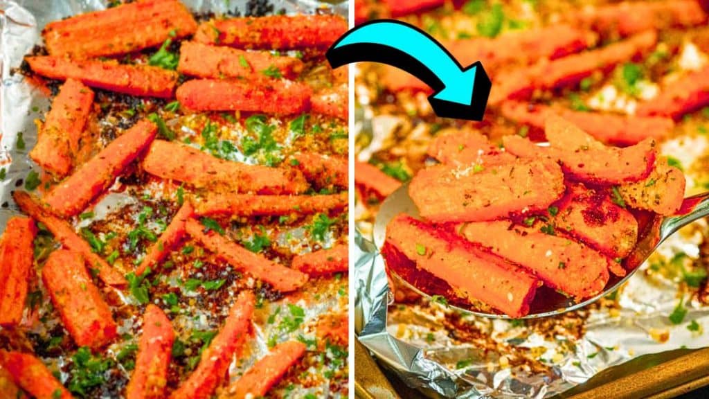 Easy Garlic Parmesan Roasted Carrots Recipe