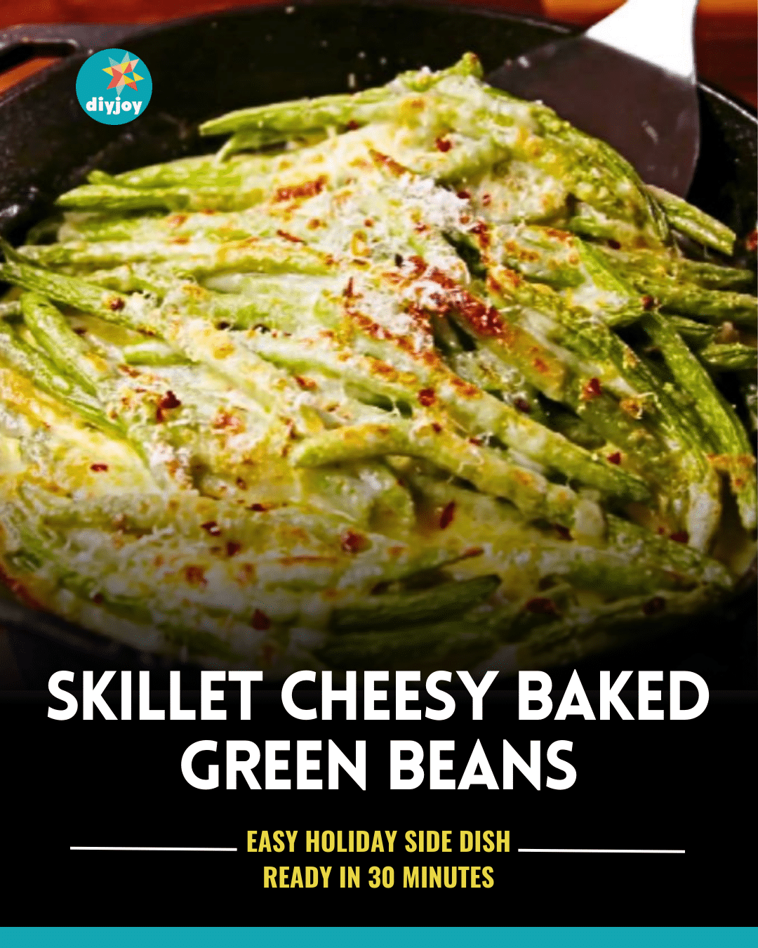 Easy Skillet Cheesy Baked Green Beans Recipe