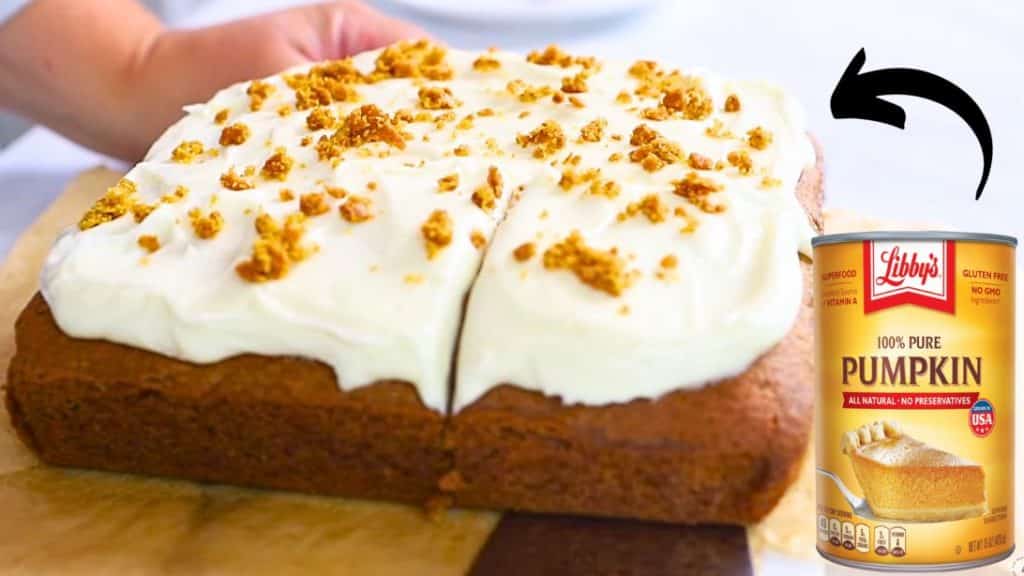 Easy-to-Make Pumpkin Cake w Cream Cheese Frosting