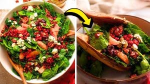 Easy-to-Make Spinach, Kale, and Pomegranate Salad