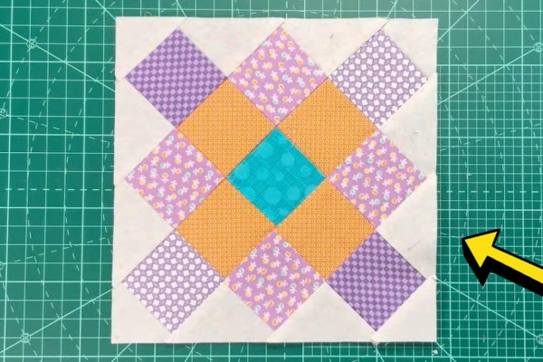 Granny Square Quilt Block Using Jelly Rolls