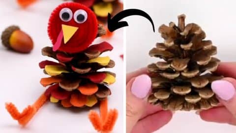 How to Make a DIY Pinecone Turkey | Easy Thanksgiving Décor | DIY Joy Projects and Crafts Ideas