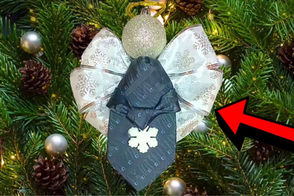 How to Upcycle a Necktie Into a DIY Angel Ornament