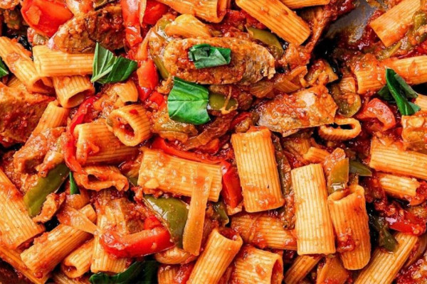 One-Pot Sausage and Pasta Peppers