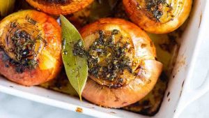 Buttery Whole Roasted Onions with Herbs