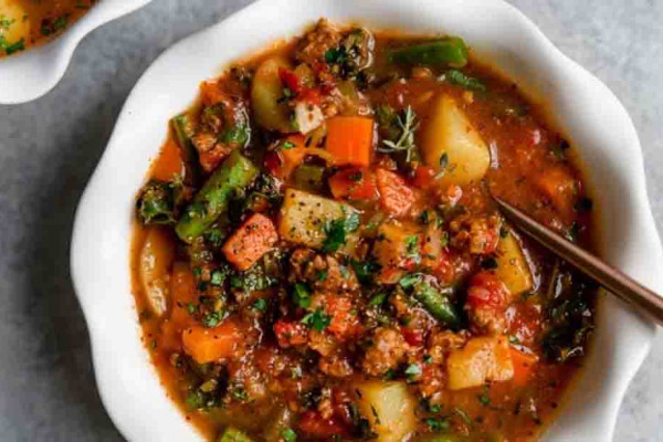 Crockpot Healthy Hamburger Soup Recipe