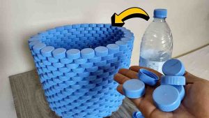 DIY Laundry Basket Using Plastic Bottle Caps