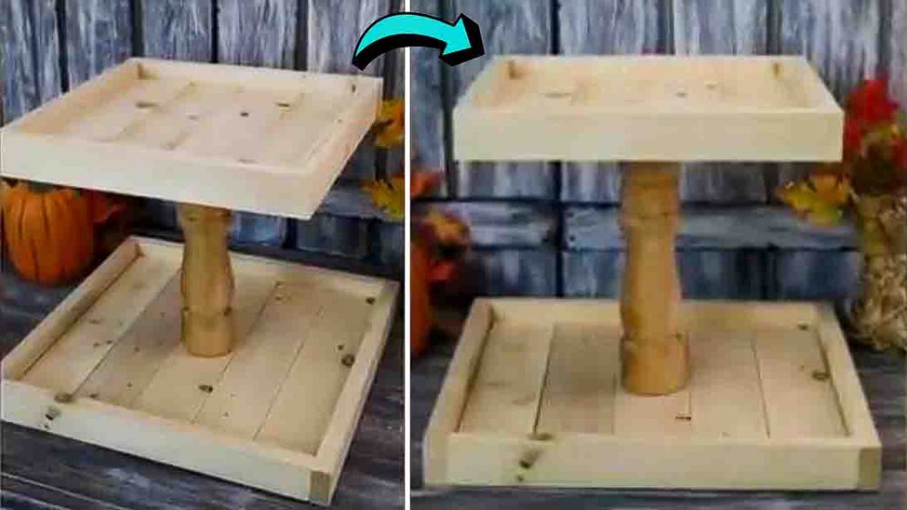 DIY No-Screw Real Wood Tiered Tray Tutorial