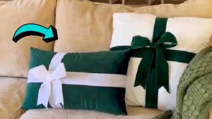 No-Sew Christmas Present Pillows Tutorial