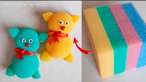 DIY Sponge Teddy Bear Tutorial | DIY Joy Projects and Crafts Ideas