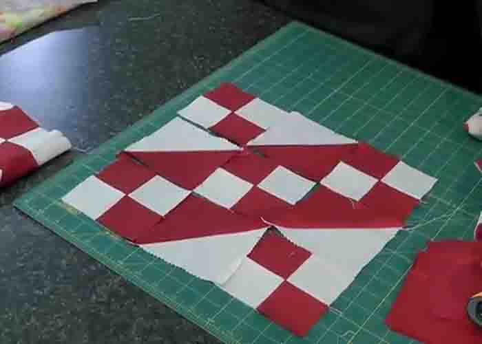 Laying the Jacob's quilt block to complete it