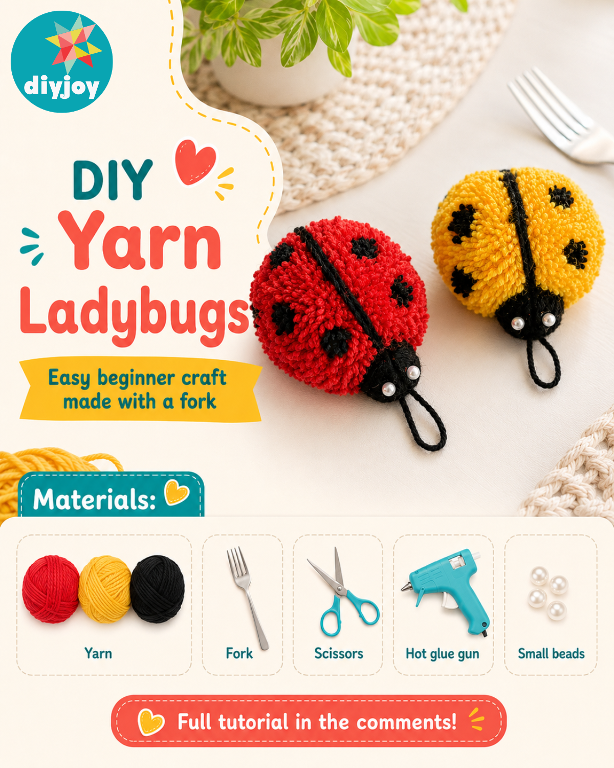 yarn ladybugs