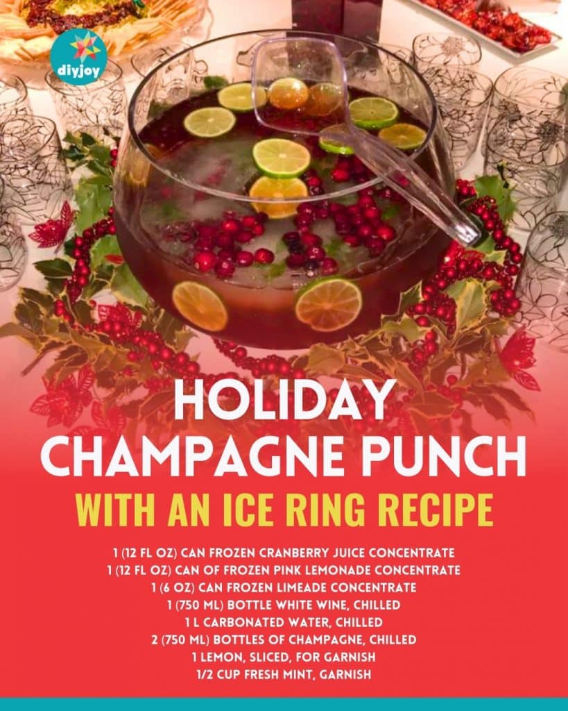 Holiday Champagne Punch with an Ice Ring Recipe