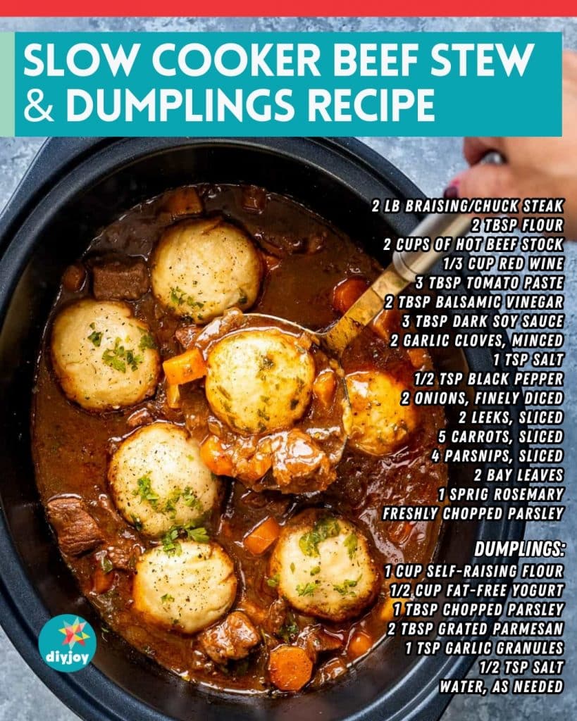 Slow Cooker Beef Stew and Dumplings Recipe