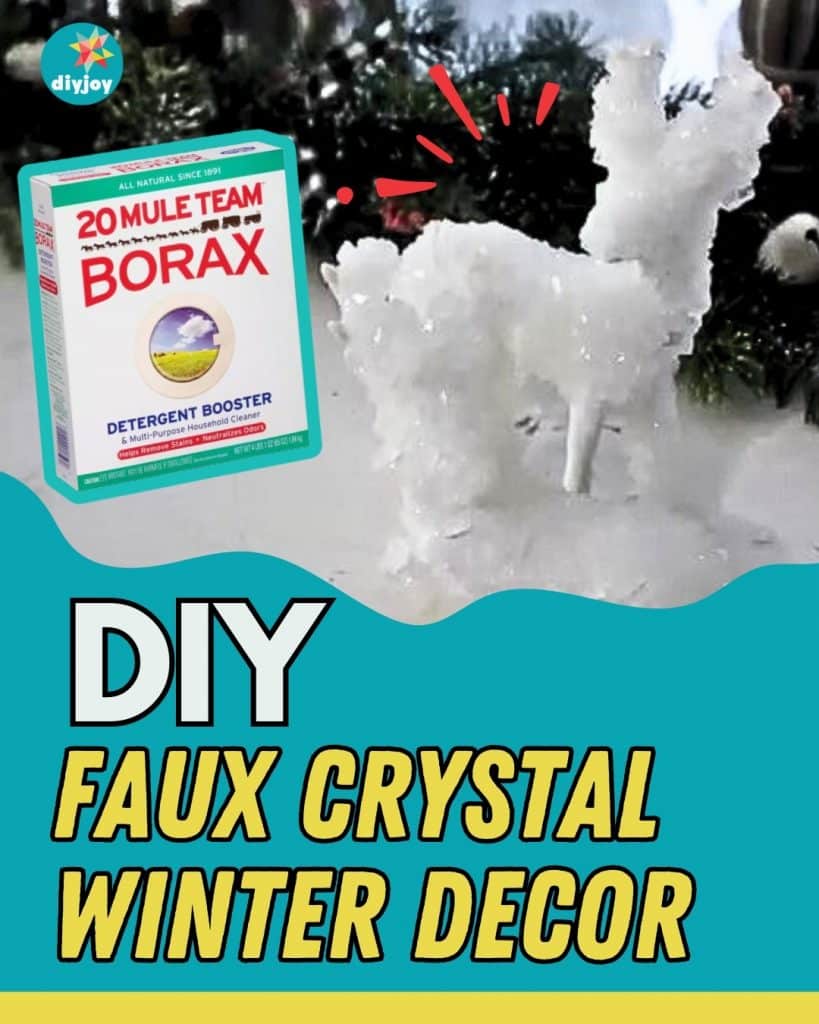 DIY Faux Crystal Winter Decor Using Borax