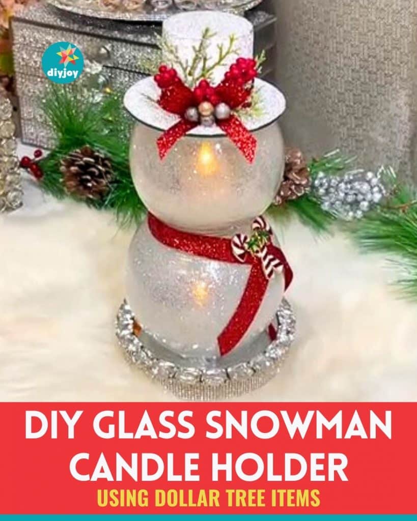 DIY Glass Snowman Candle Holder Tutorial