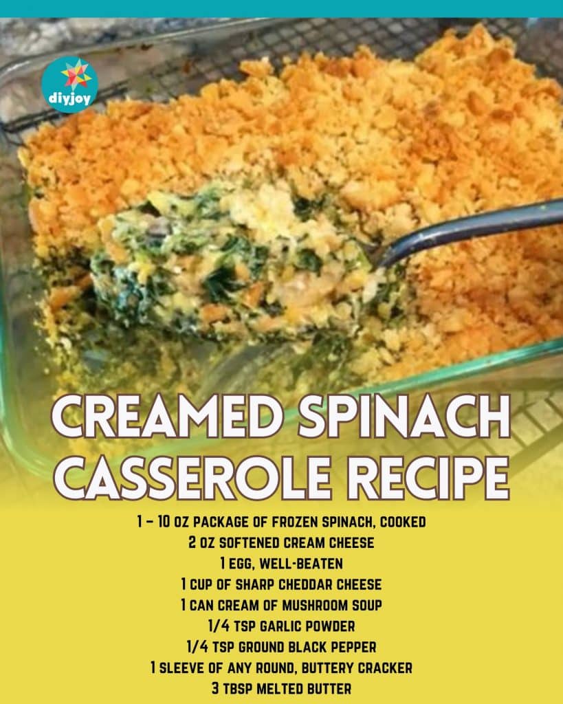 Creamed Spinach Casserole Recipe