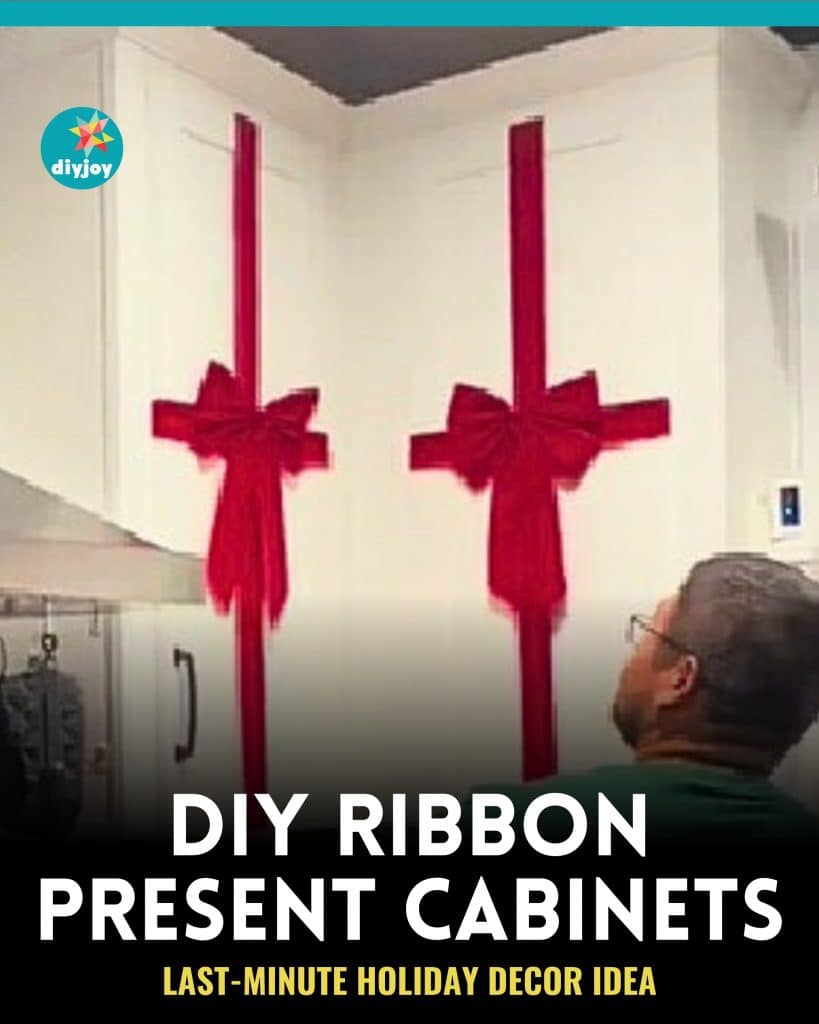 DIY Ribbon Present Cabinets Tutorial