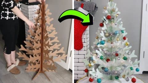 Easy DIY Cardboard Christmas Tree (w/ Free Template) | DIY Joy Projects and Crafts Ideas